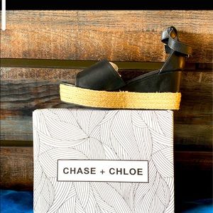 Chase +Chloe black wedges